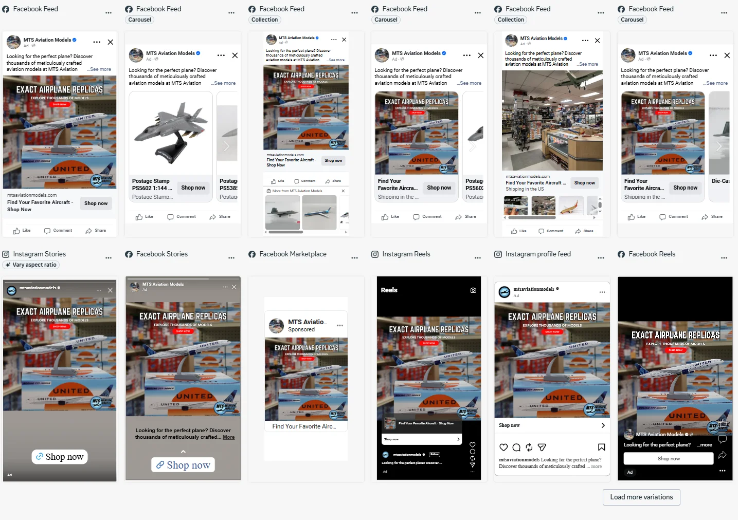MTS Aviation Models multi-platform ad placements by Vigilante Media