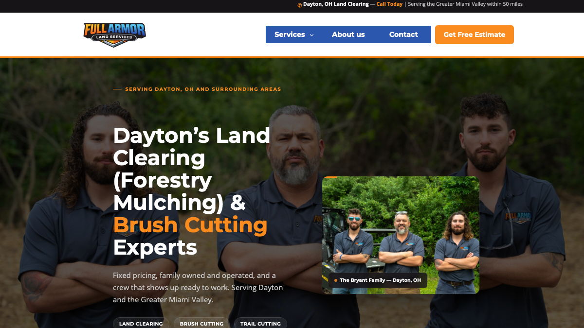 Full Armor Land Services website by Vigilante Media