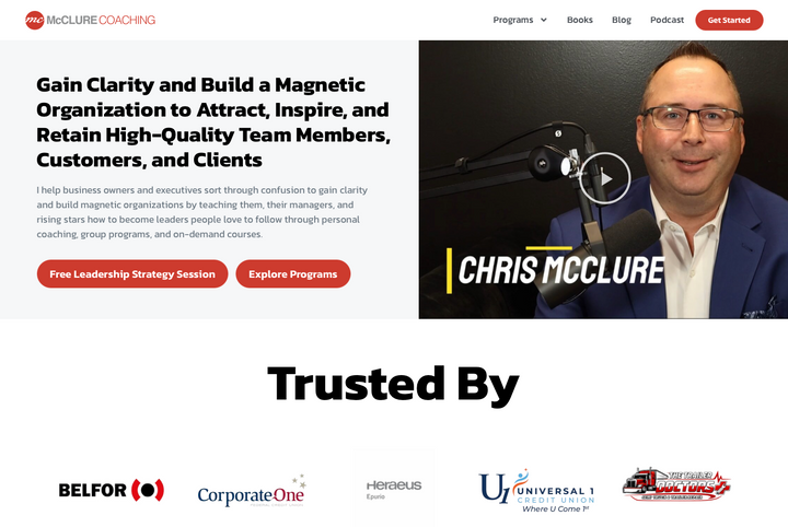 McClure Coaching website by Vigilante Media