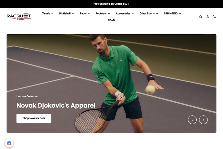 Racquet Point website by Vigilante Media